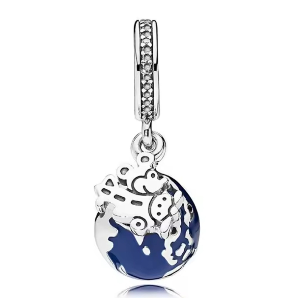 NWOT Disney Charm - Mickey Mouse Globe Sterling Silver 925